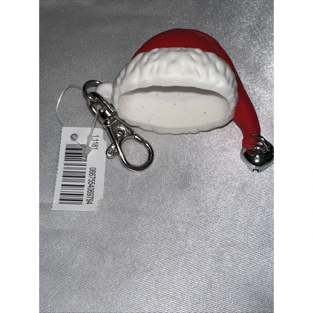 Bath & Body Works Santa Hat PocketBac Holder Red White Silicone Jingle Bell Tag